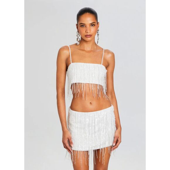 Saylor Sequin Fringe Top retrofête small - Picture 1 of 5